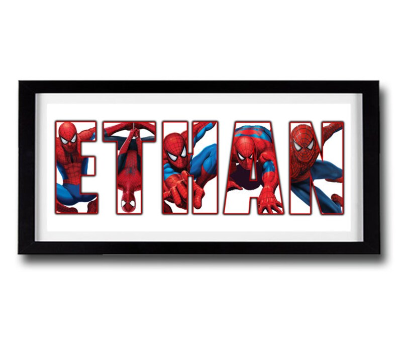 SPIDERMAN Personalised Name Print Spiderman Wall Decor Etsy