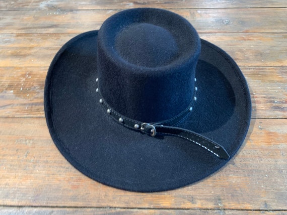 Black Felt Pigalle Cowboy Hat // Size 6 