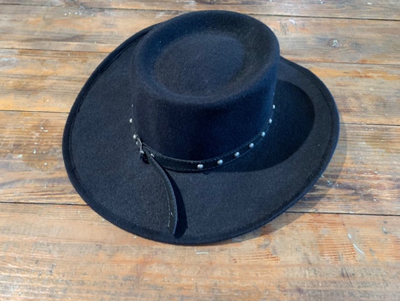 Black Felt Pigalle Cowboy Hat // Size 6 