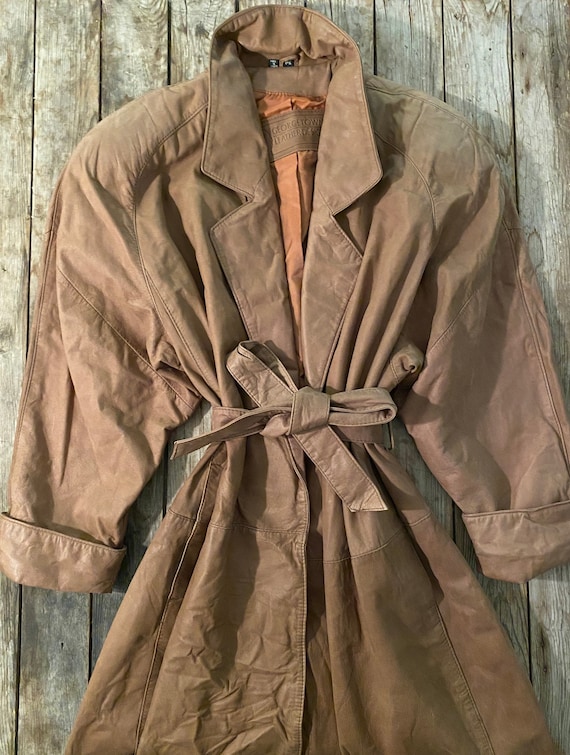 Vintage leather coat // 90s Georgetown Leather Des