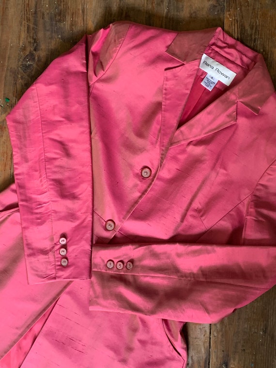 Vintage Rena Rowan hot pink silk blazer // Women's