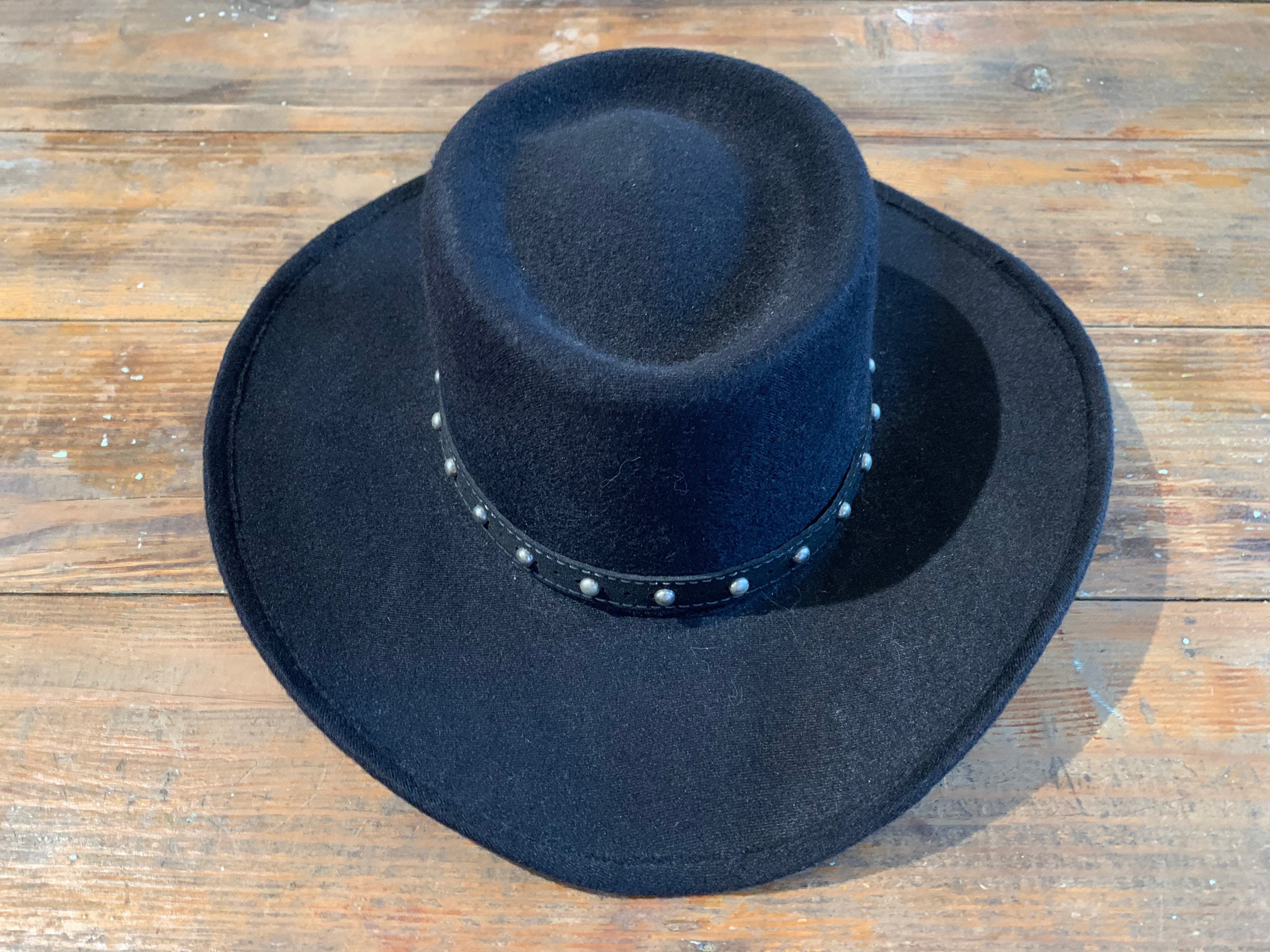 Black Felt Pigalle Cowboy Hat // Size 6 