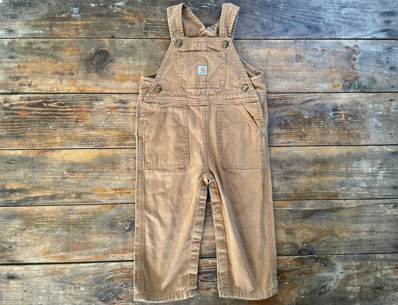 Toddlers Brown Khaki Workwear Bib Overalls // Little Kids Size Etsy