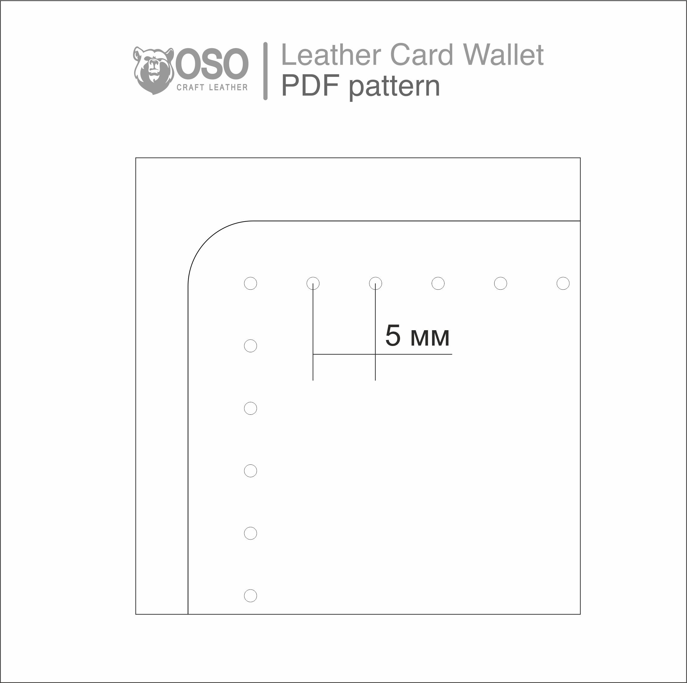 Bi-fold wallet PDF pattern / Leather card wallet PDF pattern / | Etsy