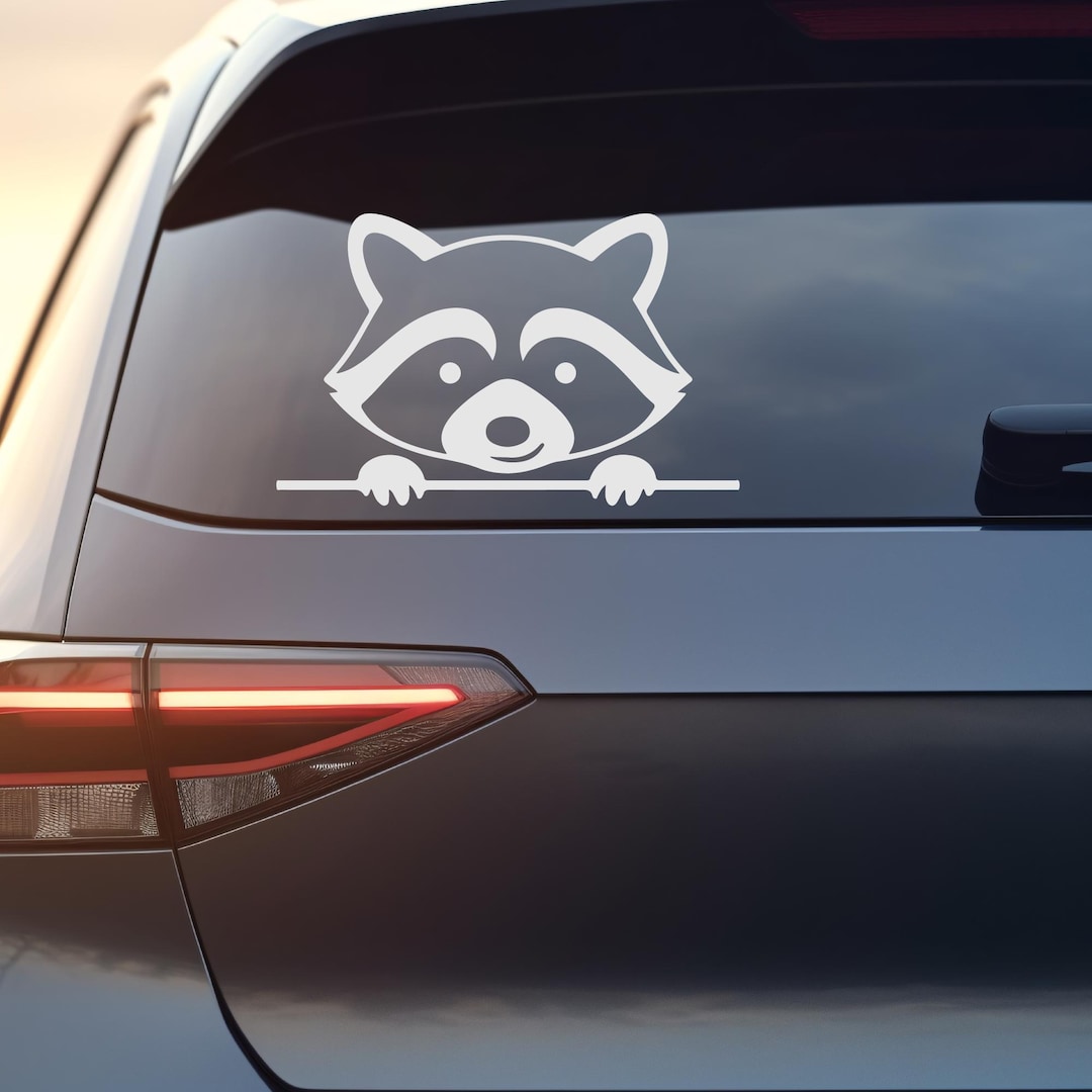 Mechanic Raccoon Sticker Peeking Raccoon Car Decal – Funny Animal Vinyl Sticker - Etsy