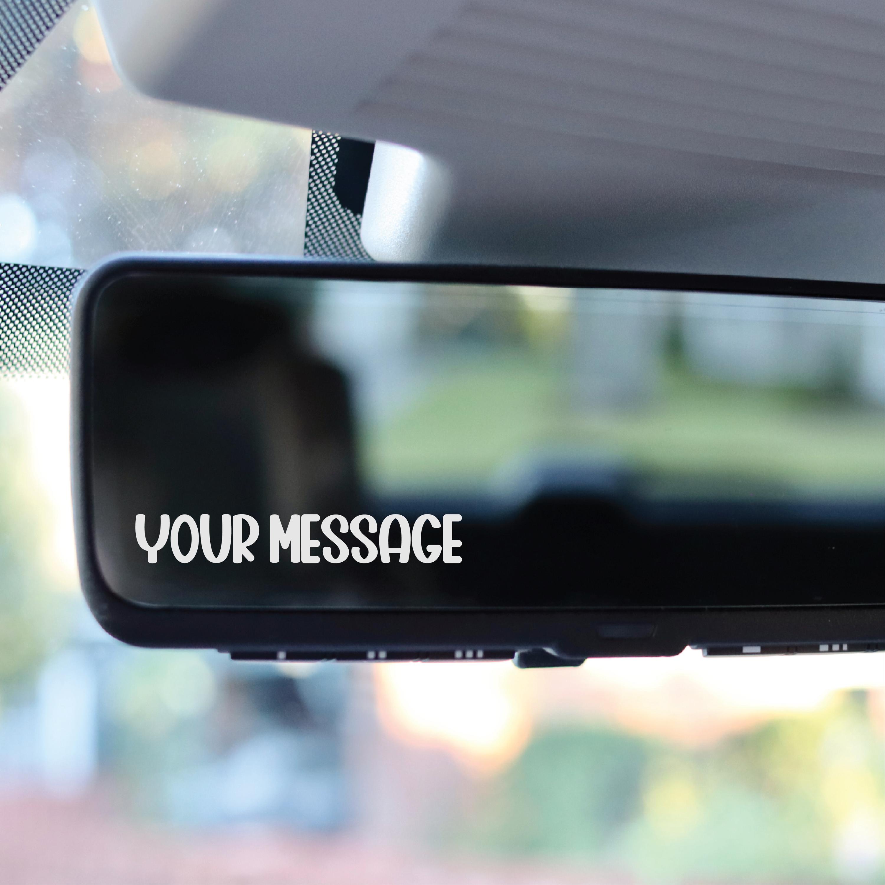 Free Rear View Mirror Decals Custom Rear View Mirror Decal - Personalized Car Text Sticker - Your ...