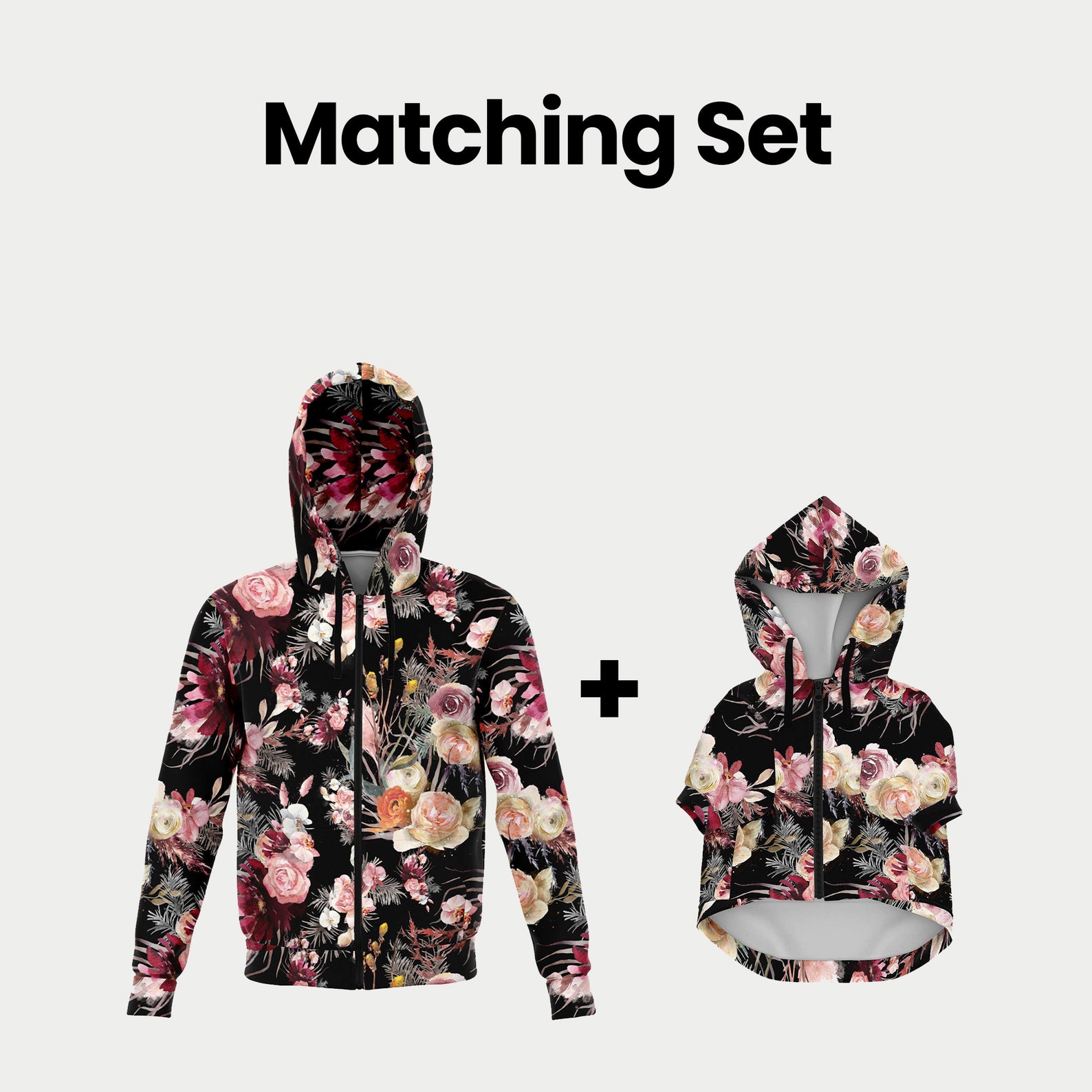 DOG/OWNER HOODIES Floral Dog Owner Hoodie Set Matching Etsy