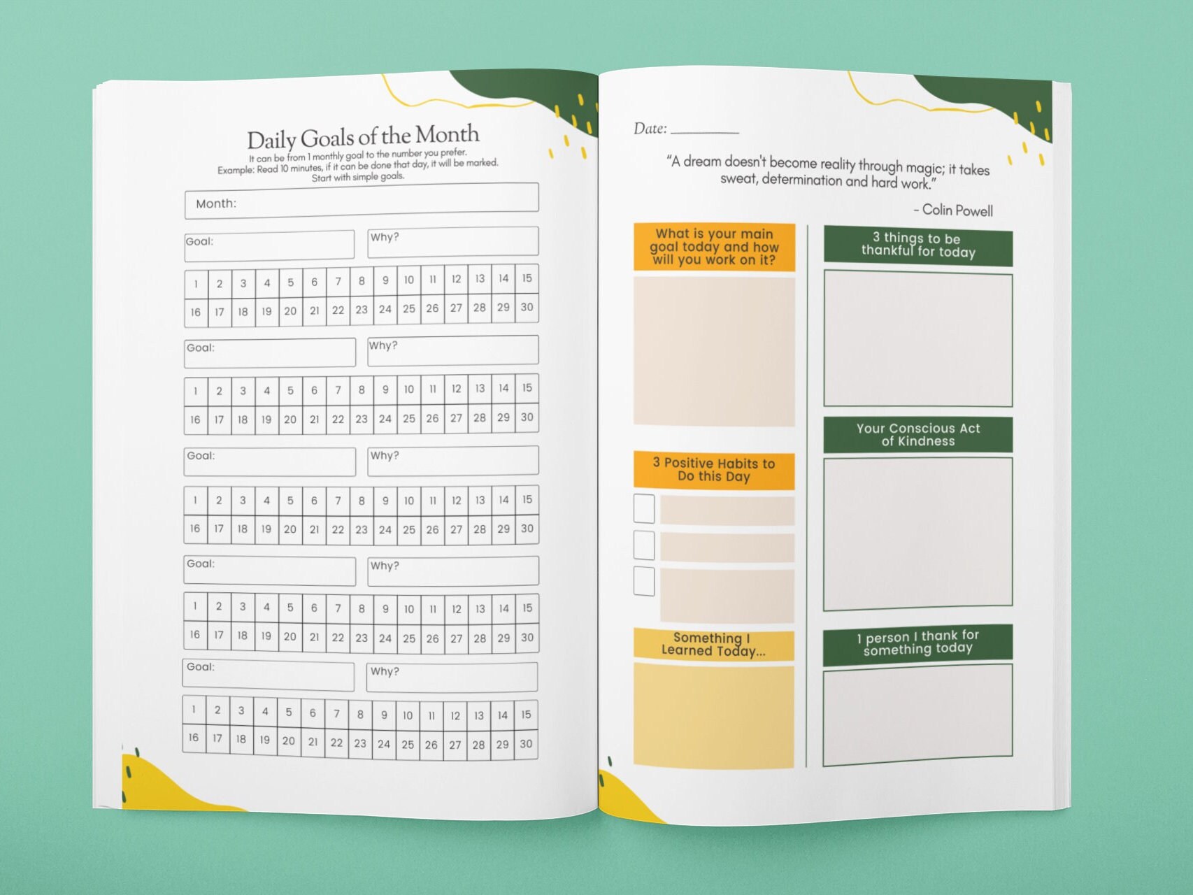 Printable Positive Thinking Journal 90 Days COLOR Digital Download - Etsy