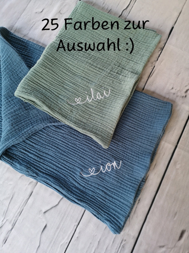 Burp cloth made of muslin personalized with name image 3