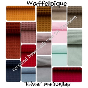 Waffle lpique Uni NELSON sold by the meter 152 cm wide Oeko-Tex© 230g/sqm