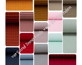 Waffle lpique Uni NELSON sold by the meter 152 cm wide Oeko-Tex© 230g/sqm