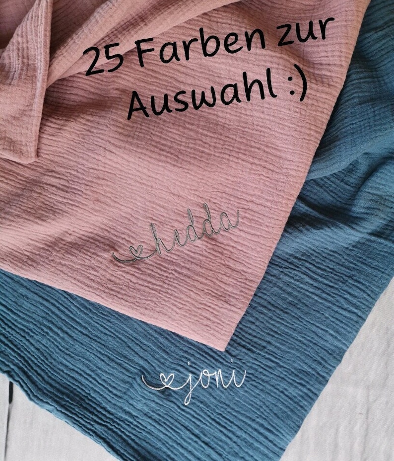 Spucktuch aus Musselin personalisiert mit Name Bild 1