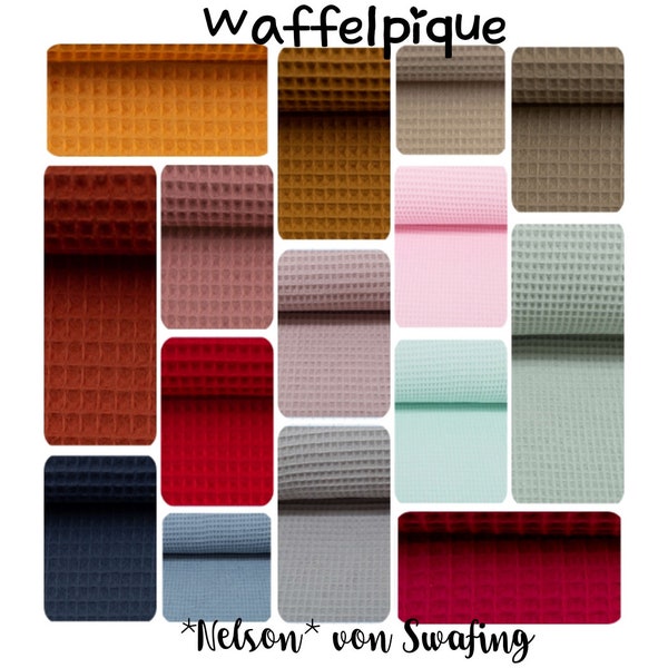 Waffelpique Uni NELSON Meterware 152cm breit Öko-Tex© 230g/qm