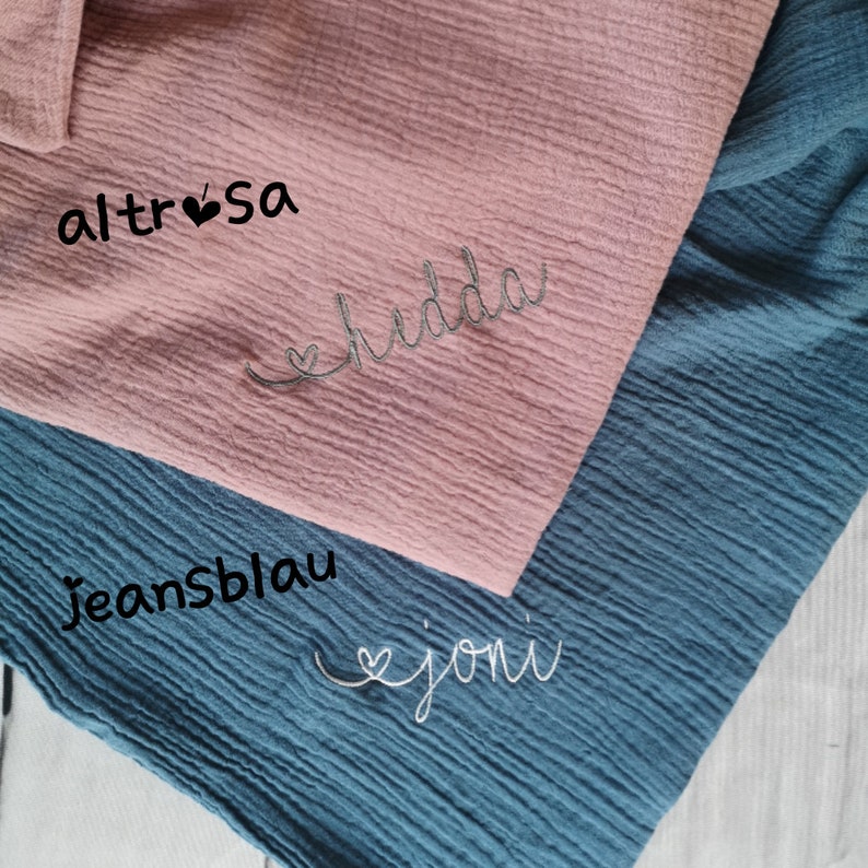 Burp cloth made of muslin personalized with name image 2