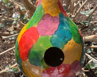 Handmade Gourd Birdhouse Jigsaw Tie Dye All Colors