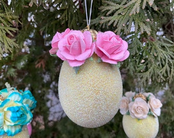 Gourd Easter Eggs Sugared and Glittered for Egg trees Ornaments