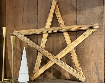 Wood Lathe Burned Star Large Hancrafted in Lancaster, Pa