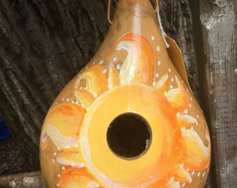 Hand Painted Large Martin Gourd Here comes the Sun