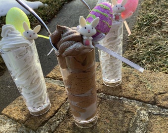 Faux Bake Easter Pudding Shots Tiered Tray Decor