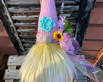 Spring Gnome Yellow Beard Great for Tiered Trays So Sweet with Butterfly