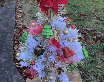 Decorated Christmas Tree Poinsettia READY TO SHIP