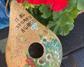 Hand Painted Gourd Birdhouse It All Began in the Garden