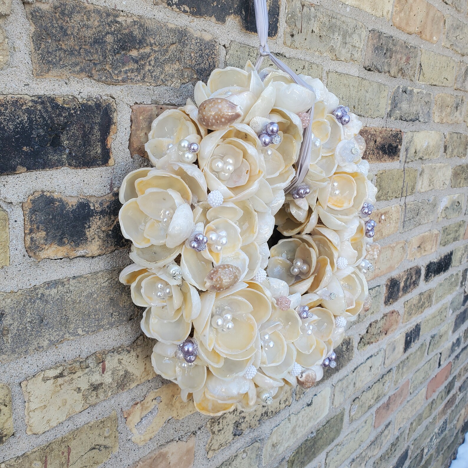 Handcrafted Shell Flower Wreath-centerpiece - Etsy