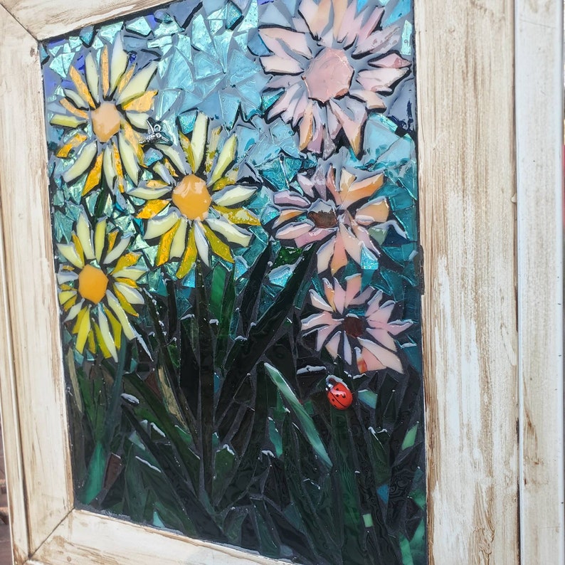 thumbnail image 2 of Handcrafted Stained Glass Pink Rose Suncatcher - November Birth Flower Home Decor 2 of 14