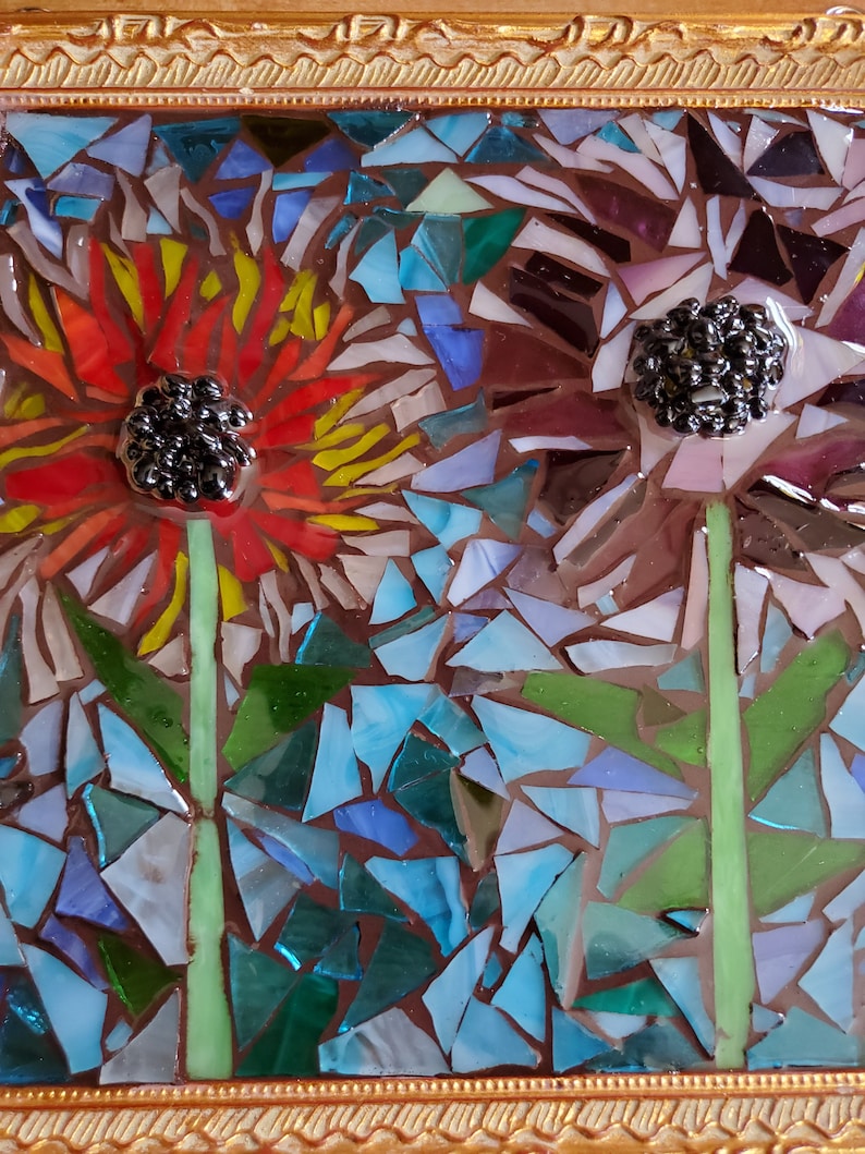 Handcrafted flower mosaic