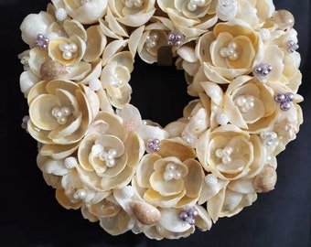 Handcrafted Shell Flower Wreath-Centerpiece