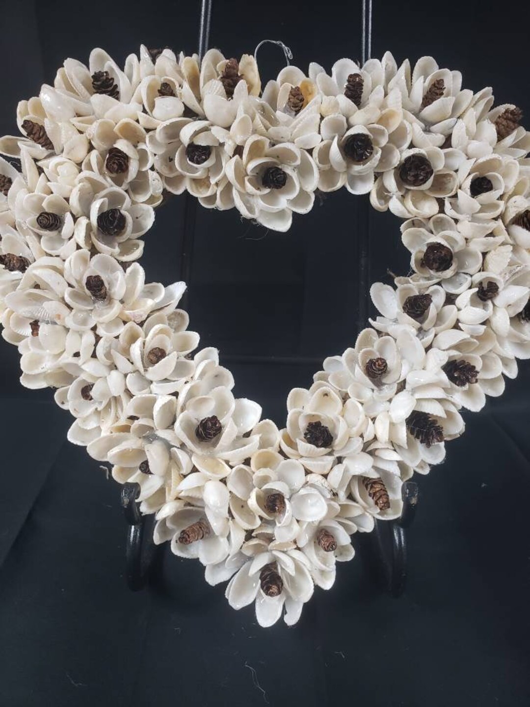 Handcrafted Florida Shell Flower Wreath Decor Heart - Etsy