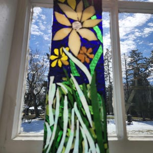 Handcrafted Stained Glass Mosaic Suncatcher Panel