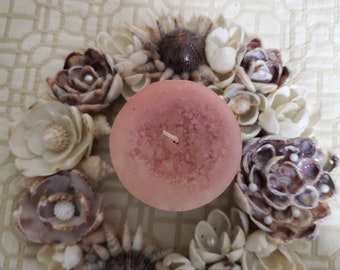 Handcrafted Florida Shell Flower Wreath Decor Heart | Etsy