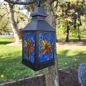 Handcrafted Stained Glass Garden Lantern