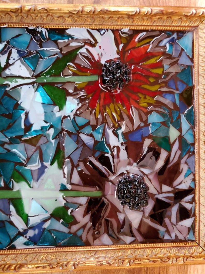 Handcrafted flower mosaic