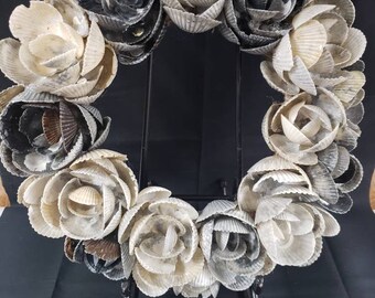 Handcrafted Florida Shell Flower Wreath Decor Heart | Etsy
