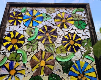 Handcrafted Morning Glory Mosaic / Suncatcher/ Stained Glass