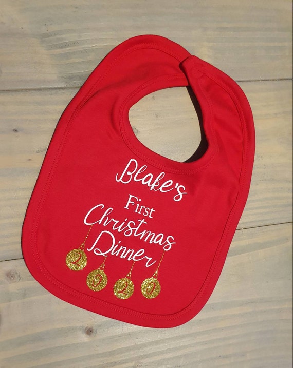 first christmas dinner bib