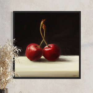 Printable Art Still Life Digital Prints, Cherry Oil Painting-Downloadable Print From Home Art