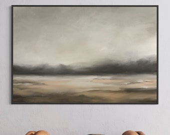 Minimalist Landscape Oil Painting Print: Nature Scenery Wall Art (Digital Download)