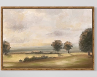 Minimalist Landscape Oil Painting Print: Abstract Modern Art (Digital Download)