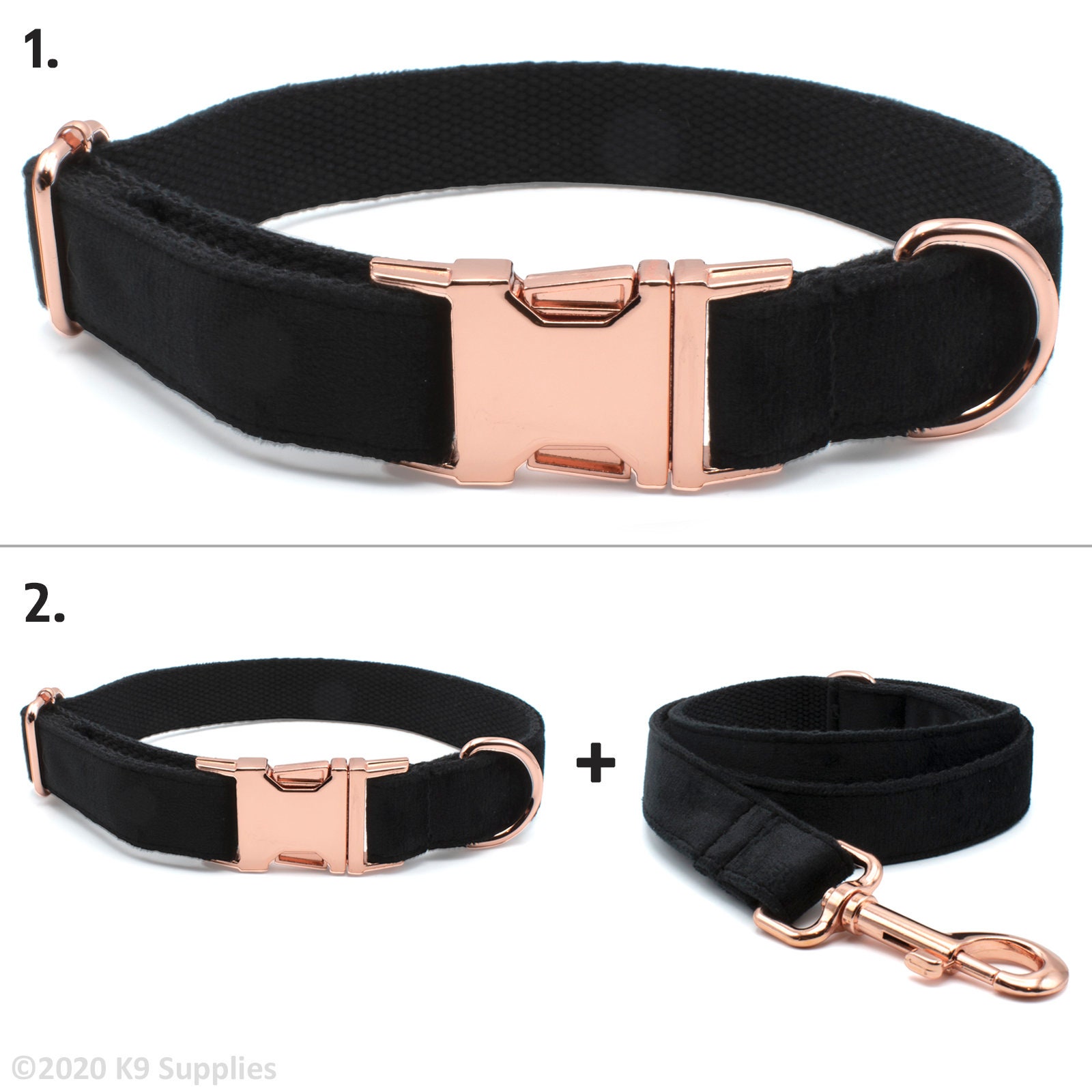 Luxury Dog Collar with Strong Silver & Rose Gold Metal Buckle Etsy