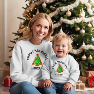 Paquete PNG de panadero y probador de galletas navideñas / Diseños navideños familiares a juego / Diseño de sublimación para mamá e hijo / Uso comercial