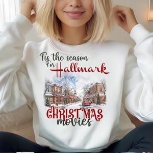 To sezon na świąteczne filmy Hallmark PNG | Projekt sublimacji świątecznej | Przytulny świąteczny clipart na odzież, kubki i nie tylko | Komercyjny