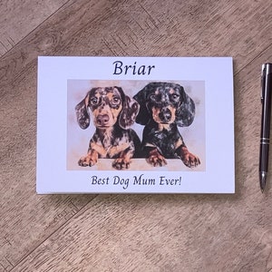 Día de la madre increíblemente perfecto: una tarjeta para la mejor mamá canina. Tarjeta personalizada con imagen estilo acuarela A5 con sobre.