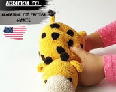 GIRAFFE amigurumi crochet pattern, ADDITION to 2 in 1 reverse plush toy pattern