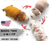 REVERSE PLUSH crochet pattern, 2 in 1 plush topsy turvy toy PDF, inside out toy, montessori toy diy
