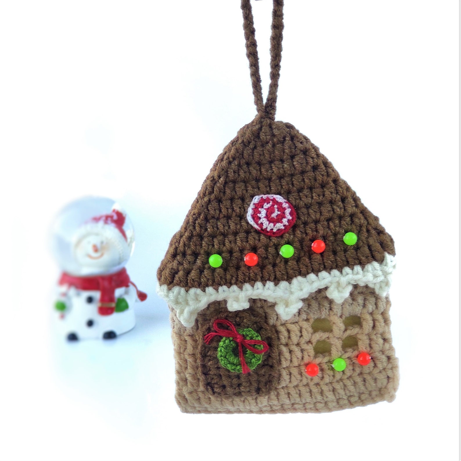 Christmas crochet ornament Gingerbread House CROCHET PATTERN | Etsy