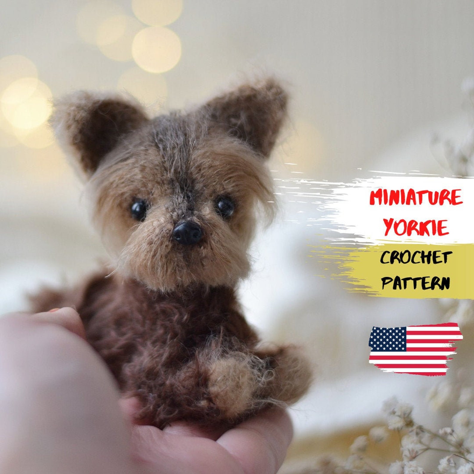 Miniature amigurumi dog Yorkie CROCHET PATTERN PDF Yorkshire Etsy