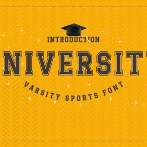 University Font | Bold Varsity Sports Font | Team Spirit | Athletic Designs | Projects | Frat Party | Sorority | Invitations | Sports Jersey